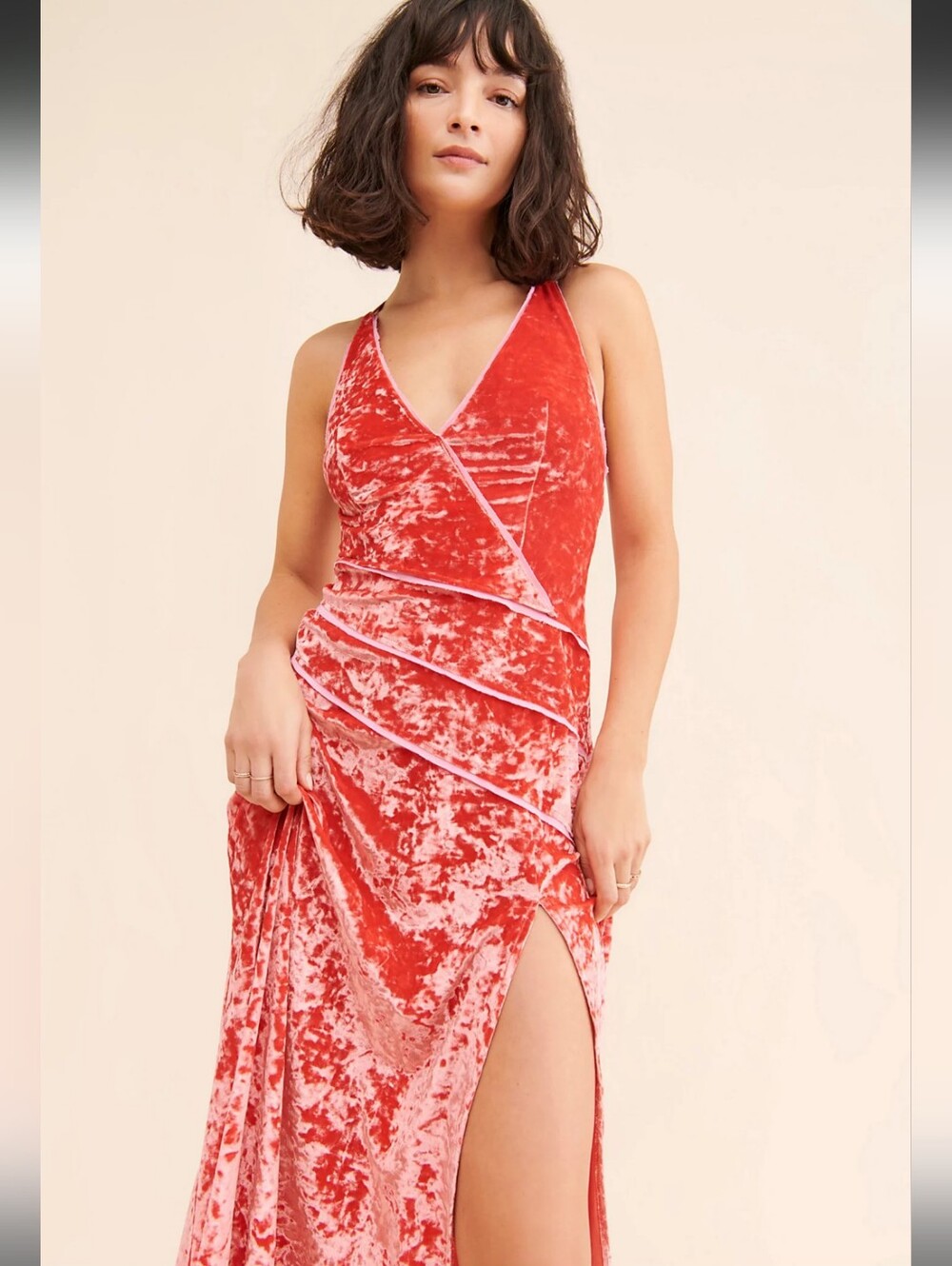 Free People Deia Velvet Midi Dress Sz M